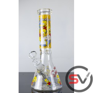 THE SIMPSONS GLASS WATER PIPE WITH ICE CATCHER 10inch